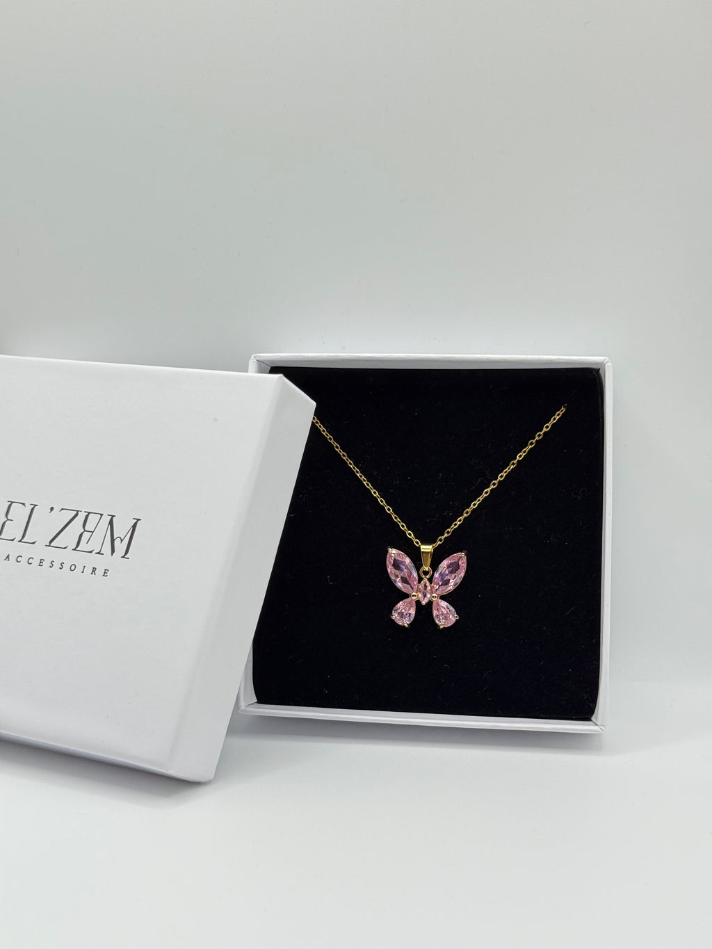 Rosé Butterfly Necklace | 18K Vergoldet