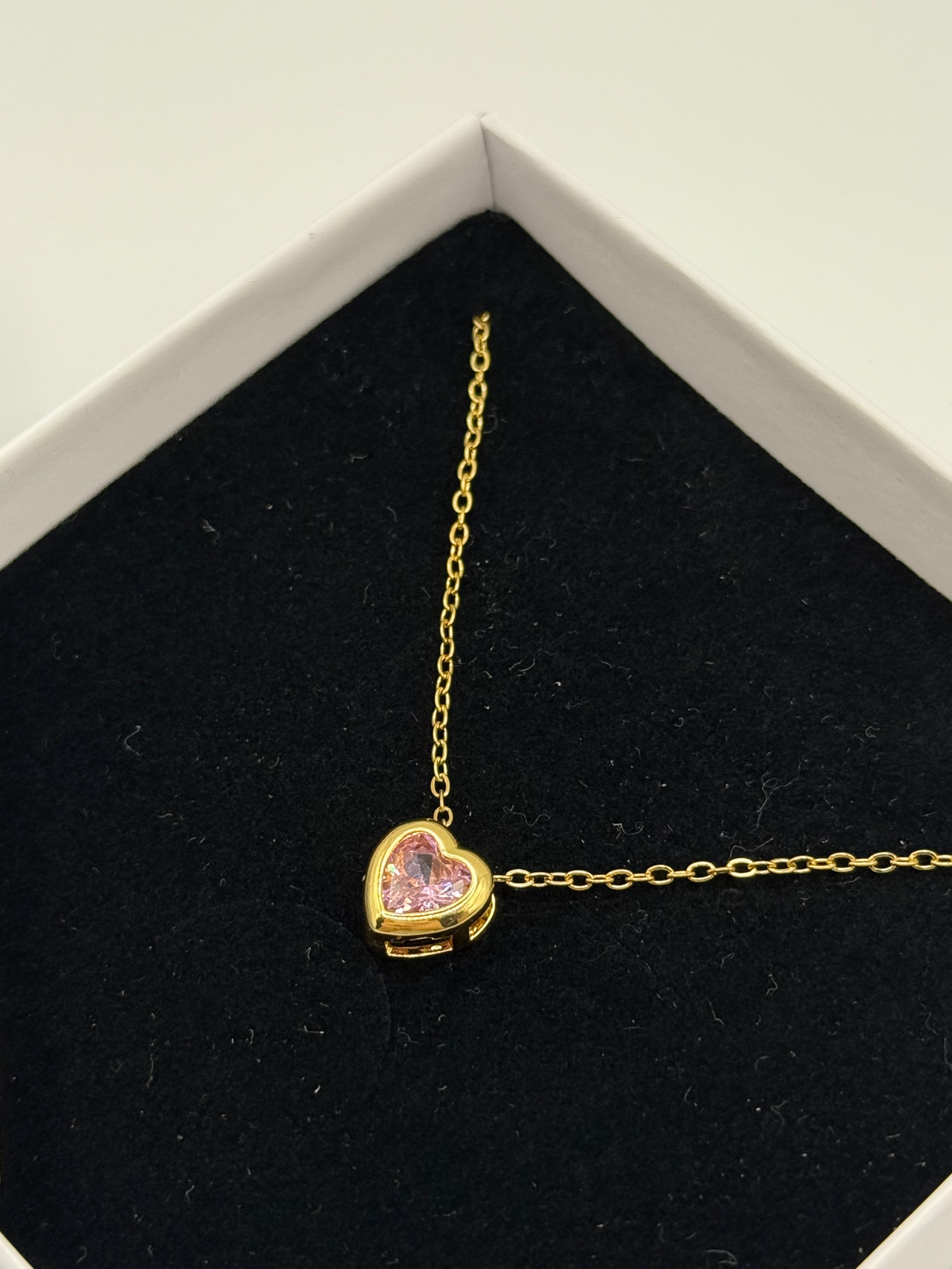 Rosé Heart Necklace | 18K Vergoldet