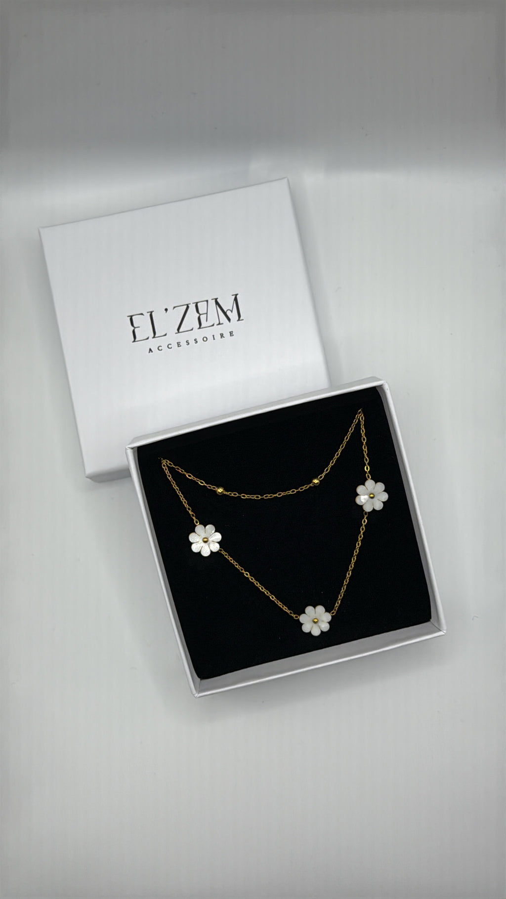 Beyaz Papatya - Set | 18K Vergoldet