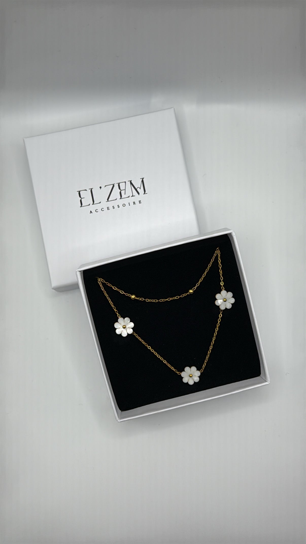 Beyaz Papatya - Set | 18K Vergoldet