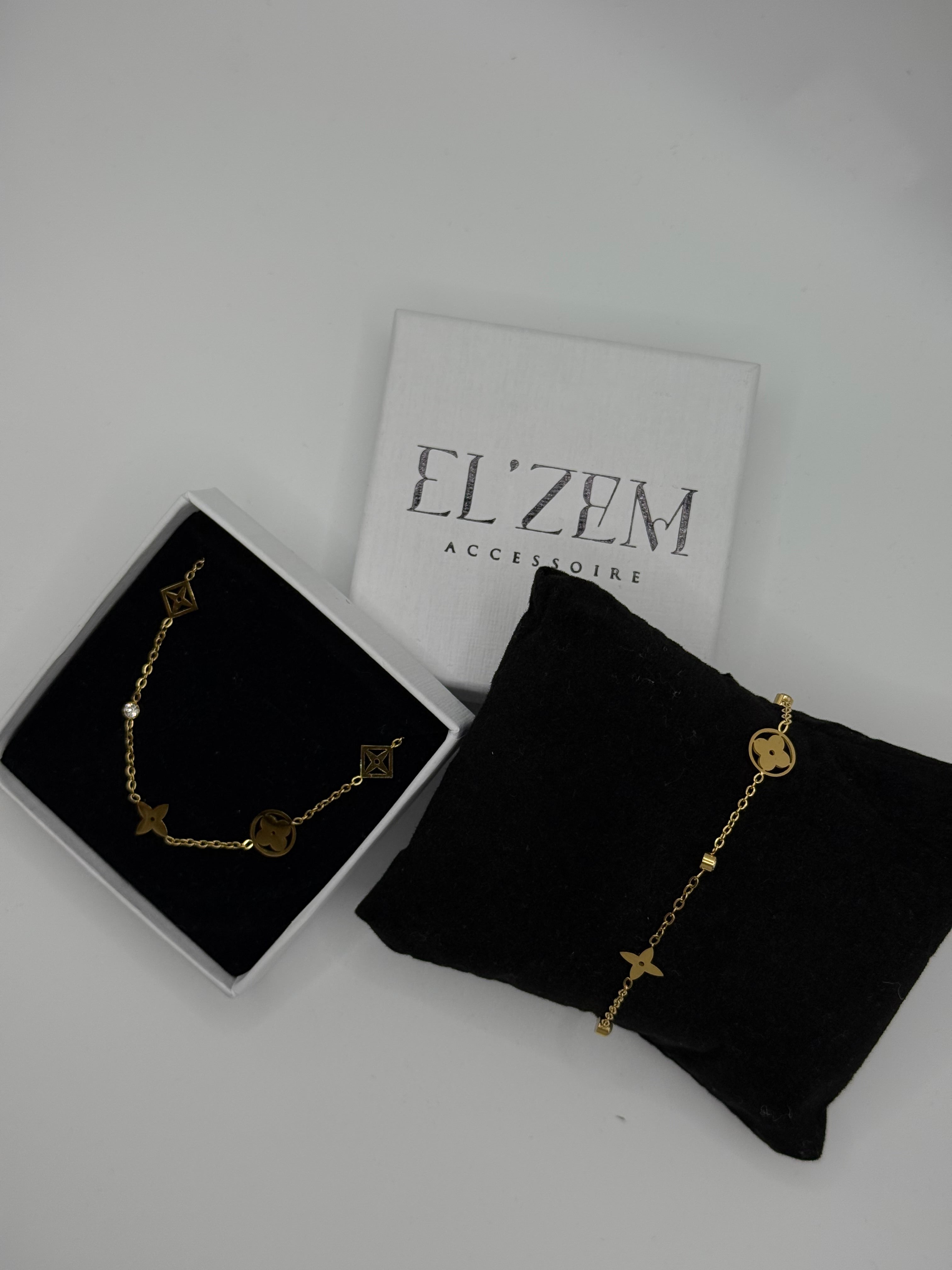 Fleur de Luxe Halskette & Armband Set | 18K Vergoldet