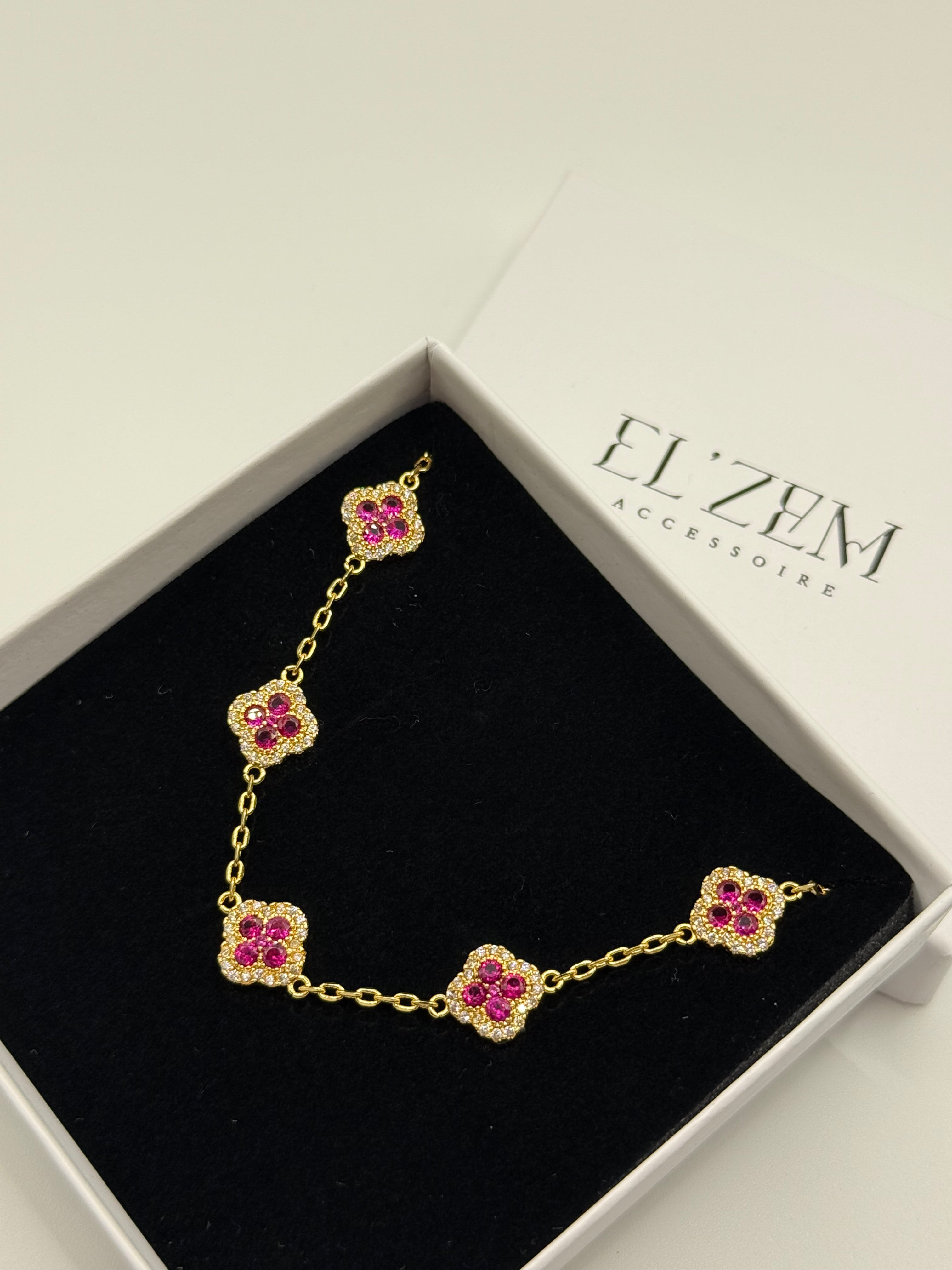 Crystal Glow Flower Bracelet | 18K Vergoldet