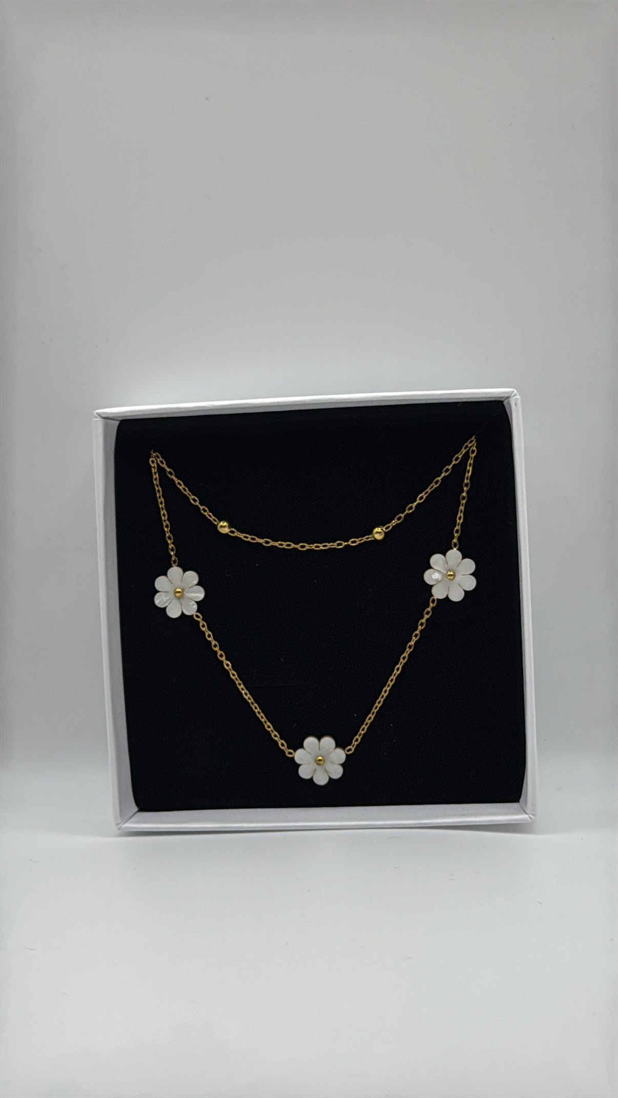 Beyaz Papatya - Set | 18K Vergoldet