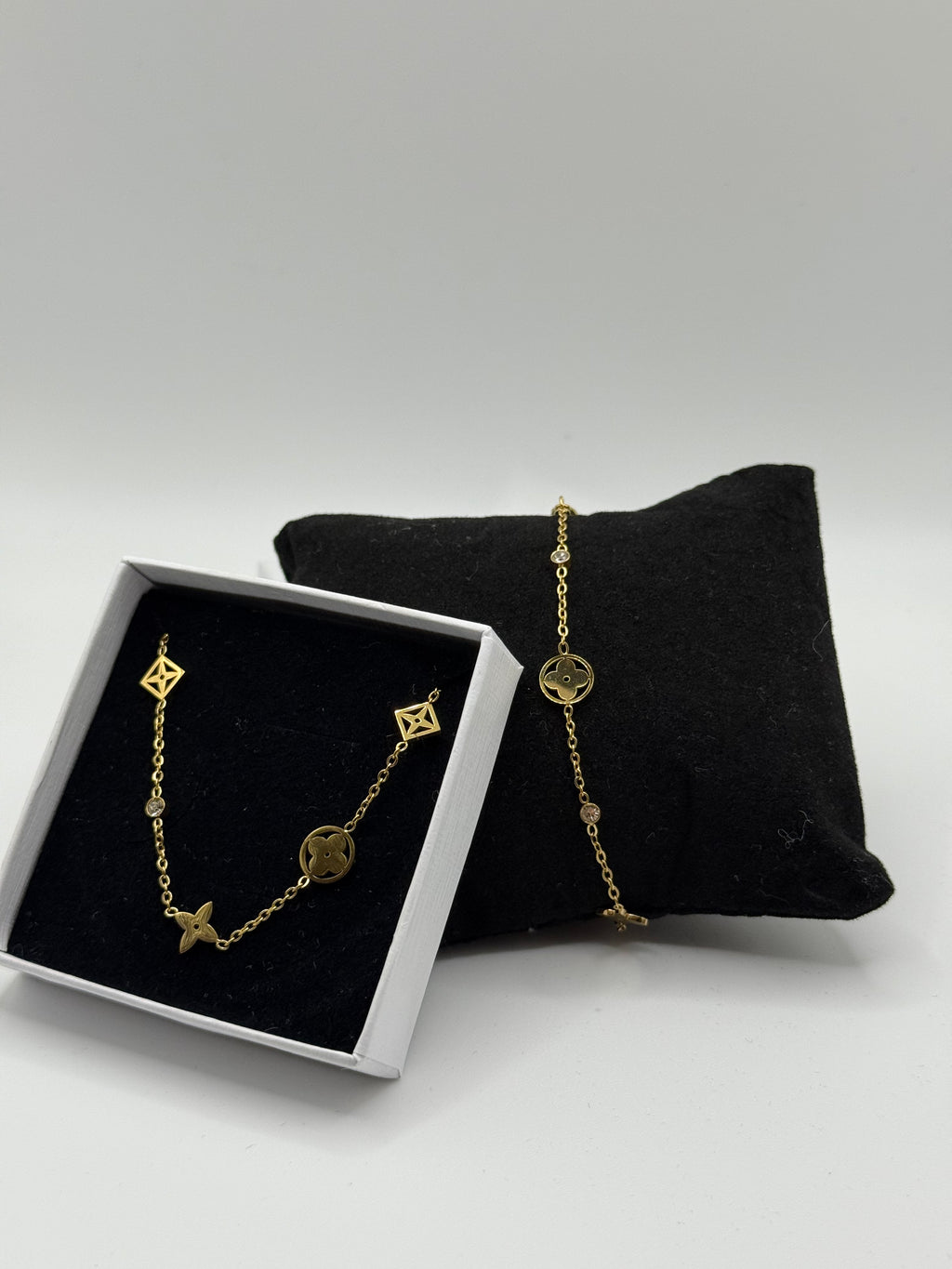 Fleur de Luxe Halskette & Armband Set | 18K Vergoldet