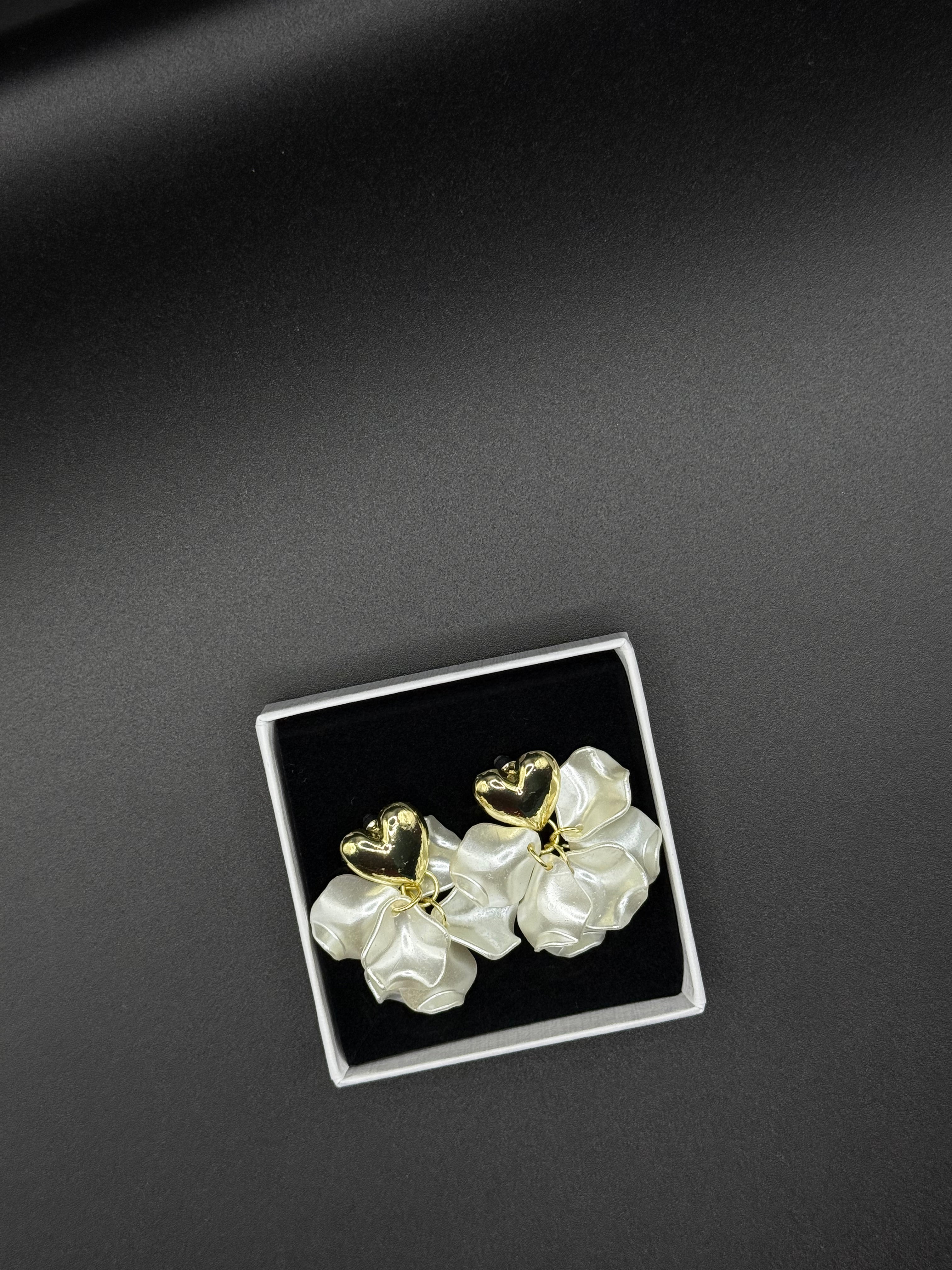 Pearl Heart Earrings | 18K Vergoldet