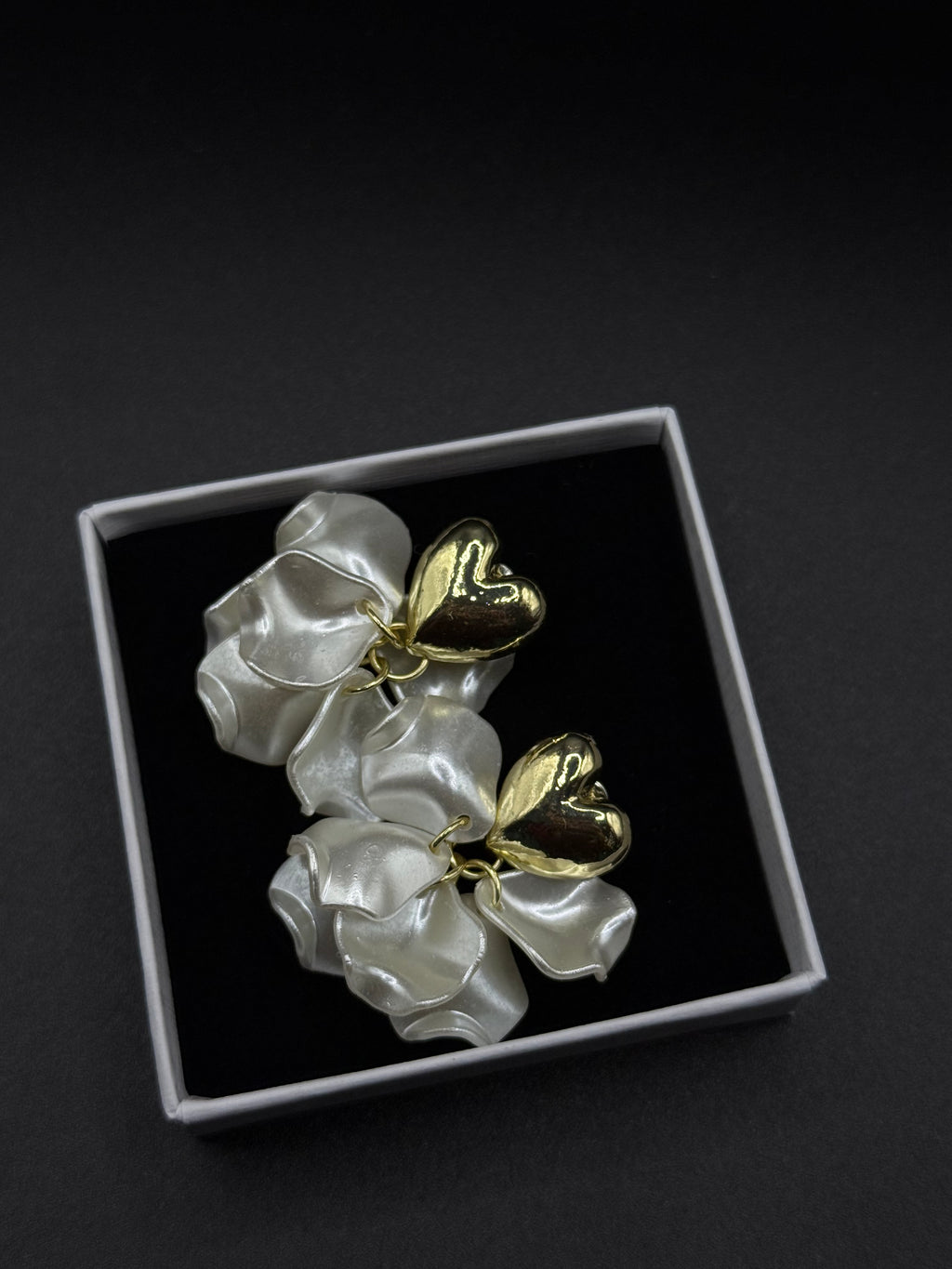 Pearl Heart Earrings | 18K Vergoldet