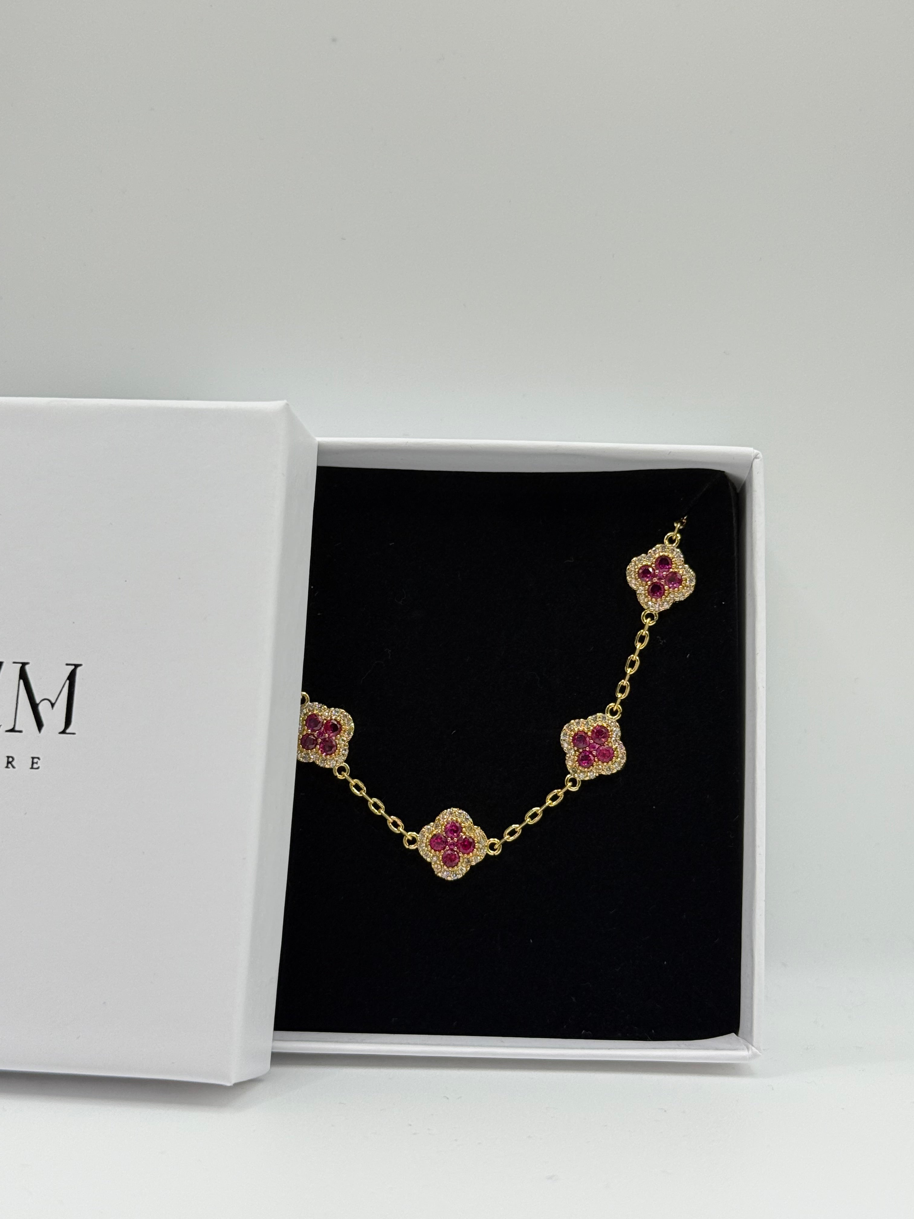 Crystal Glow Flower Bracelet | 18K Vergoldet