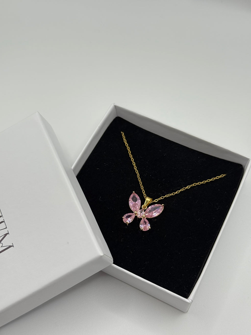 Rosé Butterfly Necklace | 18K Vergoldet