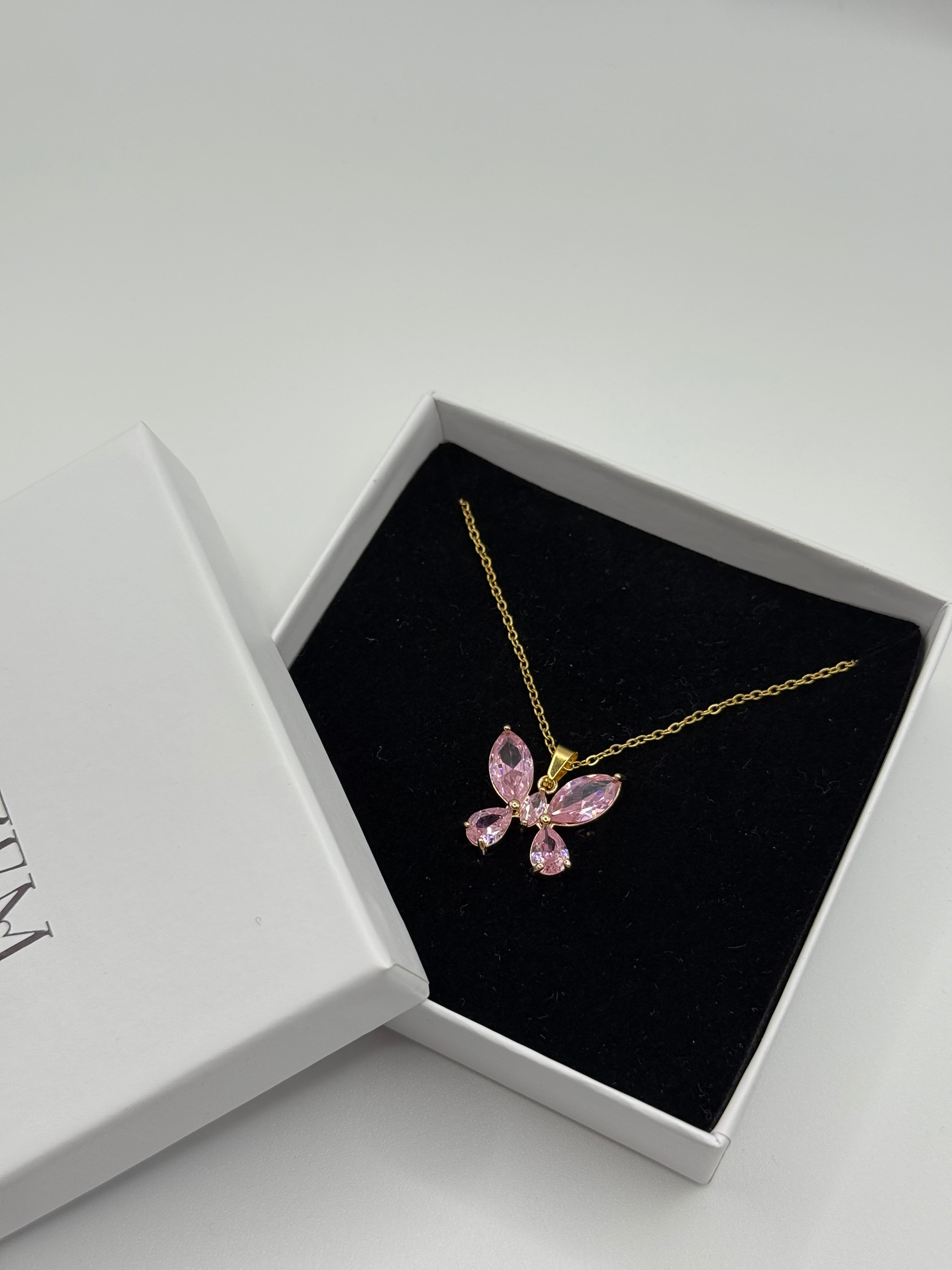 Rosé Butterfly Necklace | 18K Vergoldet