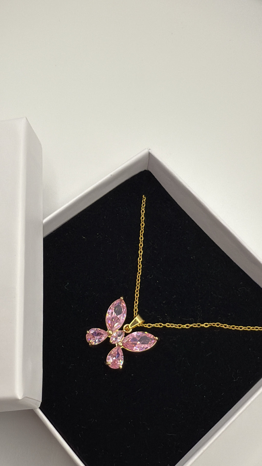 Rosé Butterfly Necklace | 18K Vergoldet